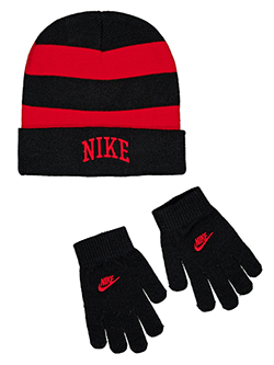 Nike Boys' Striped Beanie and Gloves Set