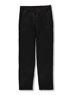 Galaxy Flat Front Slim Fit School Uniform Pants by Galaxy School Uniforms in black, khaki and navy