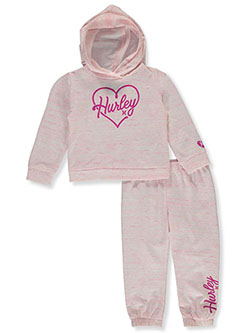 Baby Girls' 2-Piece Joggers Set Outfit by Hurley in Pink/multi