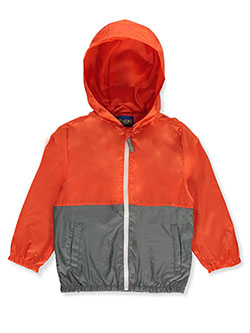 Color Panel Hooded Windbreaker Jacket by Iextreme in charcoal gray, navy and red, Boys Fashion