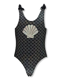 Shimmer Shell 1-Piece Swimsuit by Pink Platinum in black and sugar pink