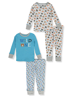 4-Piece Forest Friends Pajamas Set by Only Boys in Aqua/multi