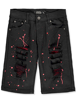 Paint Splatter Rip Denim Jeans by California Republic in Black/red, Boys Fashion