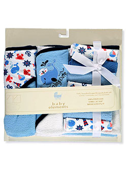 9-Piece Hooded Towel & Washcloth Set by Baby Elements in Multi