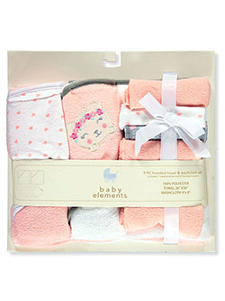 9-Piece Hooded Towel & Washcloth Set by Baby Elements in Multi, Infants