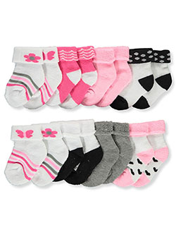 8-Pack Folded Cuff Bootie Socks by Bon Domir in Multi