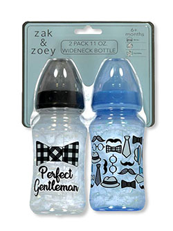 Gentleman 2-Pack Wideneck 11 Oz. Bottle by Zak & Zoey in Blue/black