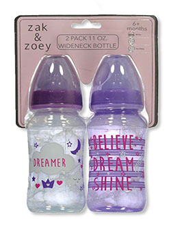 2-Pack 11 Oz. Wideneck Bottles by Zak & Zoey in Purple