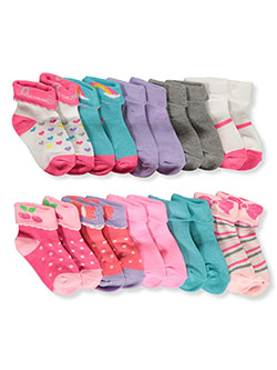 Baby Girls' 10-Pack Roll Cuff Socks by Zak & Zoey in Rainbow