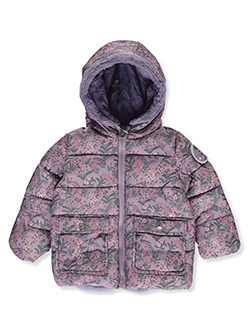 Baby Girls' Floral Puffer Jacket by Jessica Simpson in lavender and pink, Infants