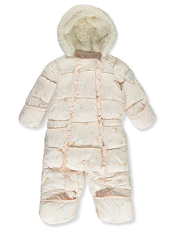 Double-Zip Floral Pram Suit by Jessica Simpson in blush and light pink