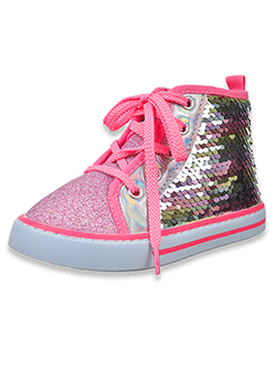 Girls' Sequin Hi-Top Sneakers by Laura Ashley in Pink/multi - $9.99