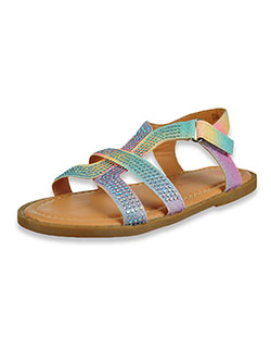 Girls' Gem Strap Sandals by Laura Ashley in glitter and silver