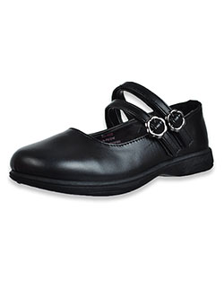 Girls' Flower Buckle Shoes by Petalia in Black - Shoes