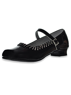 Girls' Bejeweled Strap Shoes by Josmo in black and white