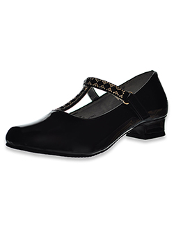 Girls' BejeweledT-Strap Shoes by Josmo in black and white