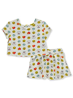 Emoji Print 2-Piece Skirt Set Outfit by Juston in Multi