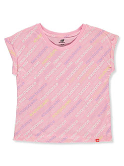 Girls' Logo Box T-Shirt by New Balance in Pink, Girls Fashion