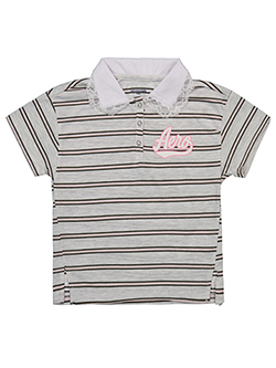 Aeropostale Girls' Striped Polo Shirt with Lace Collar