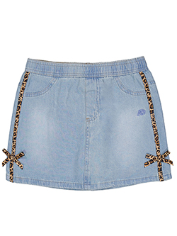 Aeropostale Girls' A87 Denim Skort With Satin Bow Accents