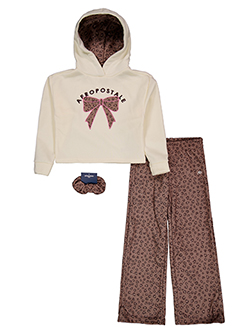 Girls' Leopard Hoodie, Pants & Sleep Mask Set
