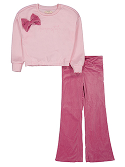 Girls' Ribbed Sweatshirt and Flare Pants Set