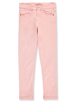 Girls' Stretch Twill Jeans by Dream Star in Blush, Sizes 2T-4T