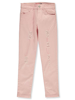 Girls' Rip Design Twill Pants by Dreamstar in Rose