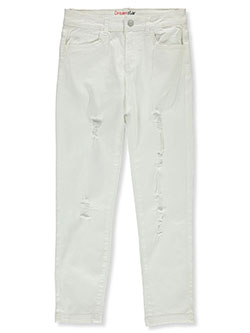 Girls' Rip Design Twill Pants by Dreamstar in White