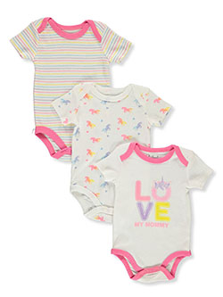Baby Girls' 3-Pack Bodysuits by Contact in Pink/white - Bodysuits