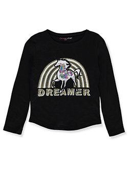 Girls' Long-Sleeved T-Shirt by Dreamstar in black and olive - $9.99