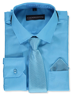 Boys' Dress Shirt with Accessories by Kids World in black, blue, yellow and more - Dress Shirts