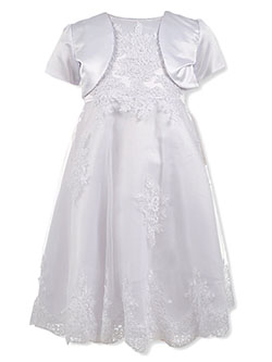 2-Piece Embroidered Tulle Dress Set by Pink Butterfly in White