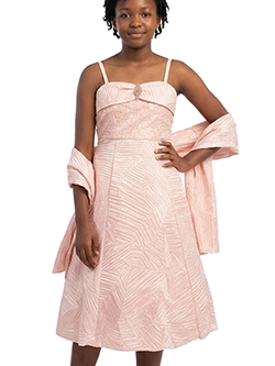 Pink Butterfly Girls' Sequin Dress with Matching Shawl