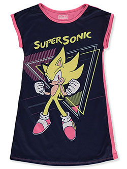 Girls' Super Sonic Nightgown by Sonic The Hedgehog in Navy/multi