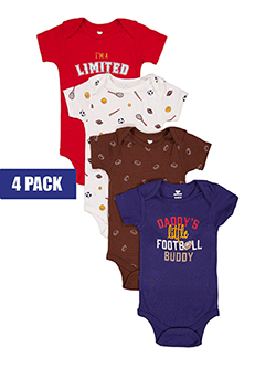 Boys' 4-Pack Short Sleeve Bodysuits Set