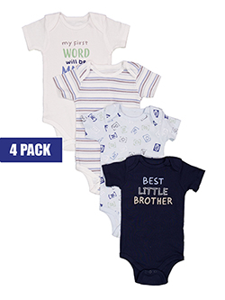 BOYS' 4-Pack Bodysuit Set with Mixed Designs
