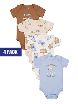 Koala Baby Infant Boys' 4-Pack Short-Sleeve Bodysuits Set