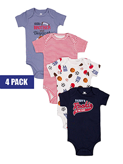 Boys' Sports 4-Pack Short Sleeve Bodysuits Set