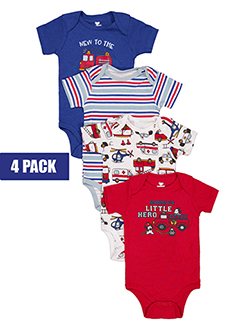 Boys' Emergency Vehicles Bodysuits Set 4-Pack