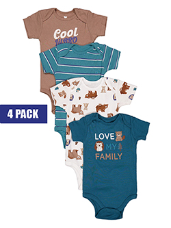 Boys' 4-Pack Short-Sleeve Bodysuits Set