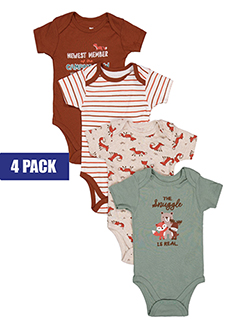 Boys' 4-Pack Short Sleeve Bodysuits Set