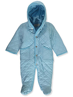 Baby Insulated Baffle Pram Suit by Levenet in light blue, navy, off white, pink and white - Snowsuits