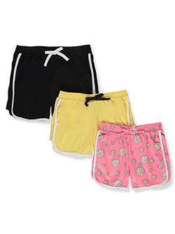 Girls' 3-Pack Varsity Shorts by Pink Velvet in Black/multi