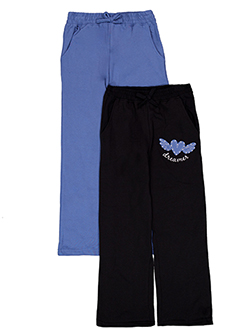 Pink Velvet Girls' 2-Pack Sweatpants Pants Set with Dreamer Applique
