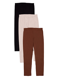 Pink Velvet Girls' Three-Pack Essential Solid Color Leggings Set