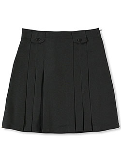 Big Girls' Pleat and Tab Skirt by French Toast in black, gray, khaki and navy