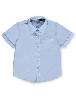 Little Boys' S/S Button-Down Shirt by French Toast in blue, white and yellow - Shirts