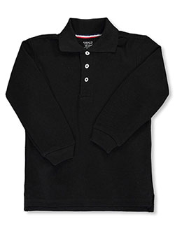 Boys' L/S Pique Polo by French Toast in black, blue, yellow and more