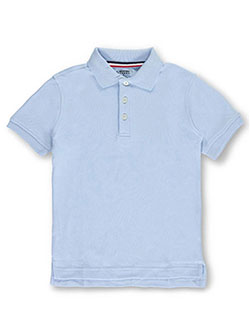 Little Boys' S/S Knit Polo Shirt by French Toast in blue, navy and white
